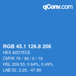 カラーコード: RGB 45.1 126.8 206 | qconv.com