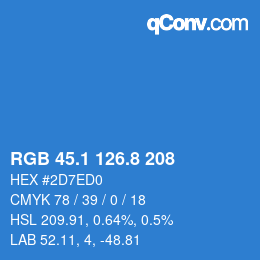 Color code: RGB 45.1 126.8 208 | qconv.com