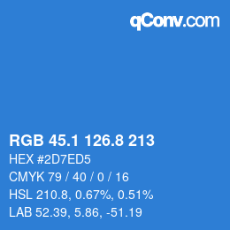 Color code: RGB 45.1 126.8 213 | qconv.com