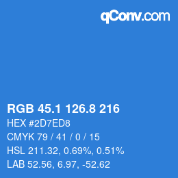 Color code: RGB 45.1 126.8 216 | qconv.com