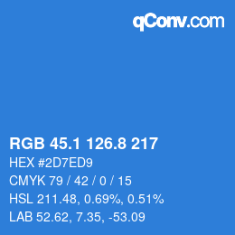 Color code: RGB 45.1 126.8 217 | qconv.com