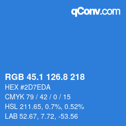 Color code: RGB 45.1 126.8 218 | qconv.com