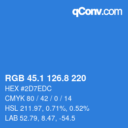 カラーコード: RGB 45.1 126.8 220 | qconv.com