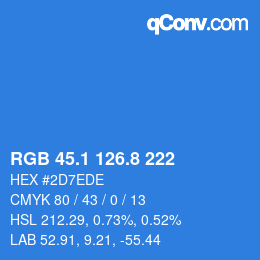 Color code: RGB 45.1 126.8 222 | qconv.com