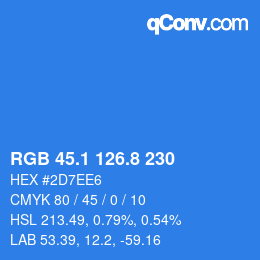 Color code: RGB 45.1 126.8 230 | qconv.com