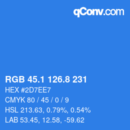 Color code: RGB 45.1 126.8 231 | qconv.com