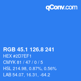 Color code: RGB 45.1 126.8 241 | qconv.com