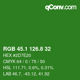 カラーコード: RGB 45.1 126.8 32 | qconv.com