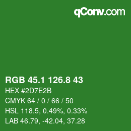 カラーコード: RGB 45.1 126.8 43 | qconv.com