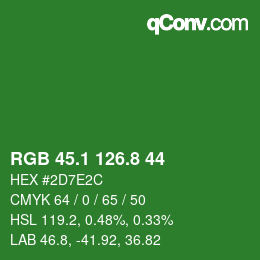 カラーコード: RGB 45.1 126.8 44 | qconv.com