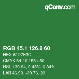カラーコード: RGB 45.1 126.8 60 | qconv.com