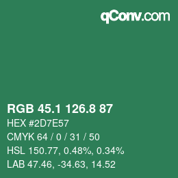Farbcode: RGB 45.1 126.8 87 | qconv.com