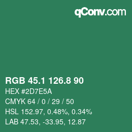 カラーコード: RGB 45.1 126.8 90 | qconv.com