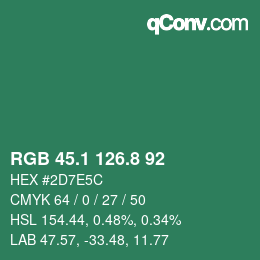 Color code: RGB 45.1 126.8 92 | qconv.com