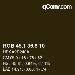 Farbcode: RGB 45.1 36.8 10 | qconv.com