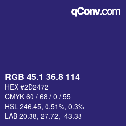 Color code: RGB 45.1 36.8 114 | qconv.com