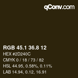 Color code: RGB 45.1 36.8 12 | qconv.com