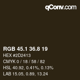 Color code: RGB 45.1 36.8 19 | qconv.com