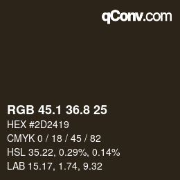 Color code: RGB 45.1 36.8 25 | qconv.com