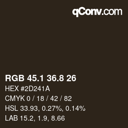 Color code: RGB 45.1 36.8 26 | qconv.com