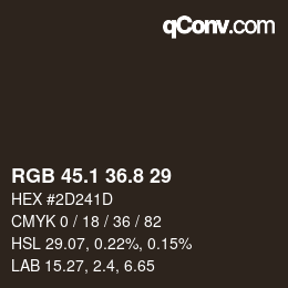 Color code: RGB 45.1 36.8 29 | qconv.com