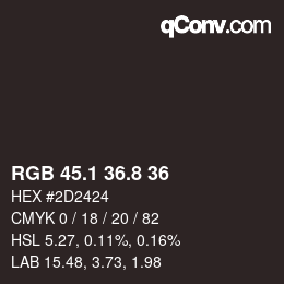 Color code: RGB 45.1 36.8 36 | qconv.com