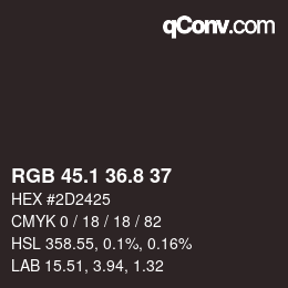 カラーコード: RGB 45.1 36.8 37 | qconv.com