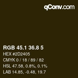 Color code: RGB 45.1 36.8 5 | qconv.com