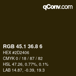 Código de color: RGB 45.1 36.8 6 | qconv.com