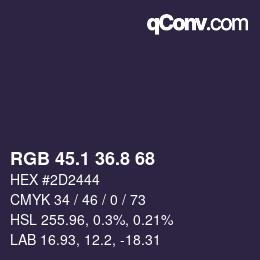 Color code: RGB 45.1 36.8 68 | qconv.com