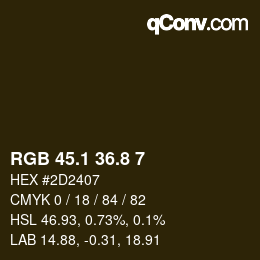 Color code: RGB 45.1 36.8 7 | qconv.com
