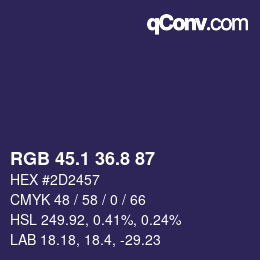 Color code: RGB 45.1 36.8 87 | qconv.com