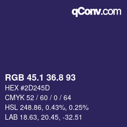 Color code: RGB 45.1 36.8 93 | qconv.com