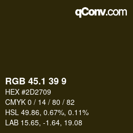 カラーコード: RGB 45.1 39 9 | qconv.com