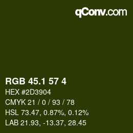 カラーコード: RGB 45.1 57 4 | qconv.com