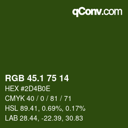 カラーコード: RGB 45.1 75 14 | qconv.com