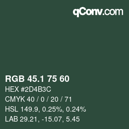 カラーコード: RGB 45.1 75 60 | qconv.com