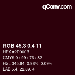 カラーコード: RGB 45.3 0.4 11 | qconv.com