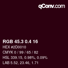 カラーコード: RGB 45.3 0.4 16 | qconv.com