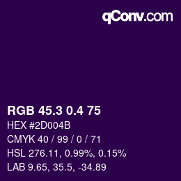 カラーコード: RGB 45.3 0.4 75 | qconv.com