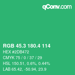 カラーコード: RGB 45.3 180.4 114 | qconv.com