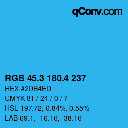 カラーコード: RGB 45.3 180.4 237 | qconv.com