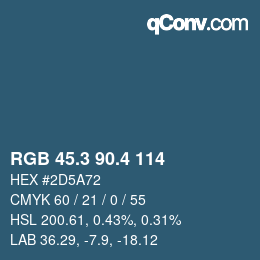 カラーコード: RGB 45.3 90.4 114 | qconv.com