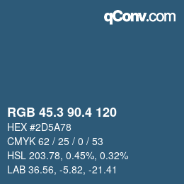 カラーコード: RGB 45.3 90.4 120 | qconv.com