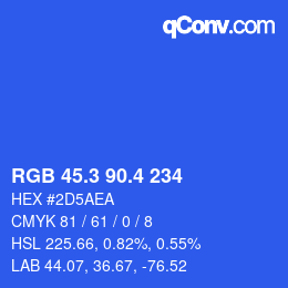 カラーコード: RGB 45.3 90.4 234 | qconv.com