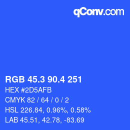 カラーコード: RGB 45.3 90.4 251 | qconv.com