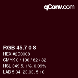 カラーコード: RGB 45.7 0 8 | qconv.com