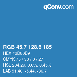 カラーコード: RGB 45.7 128.6 185 | qconv.com