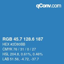 カラーコード: RGB 45.7 128.6 187 | qconv.com