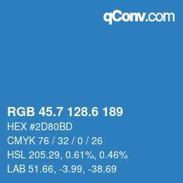 カラーコード: RGB 45.7 128.6 189 | qconv.com